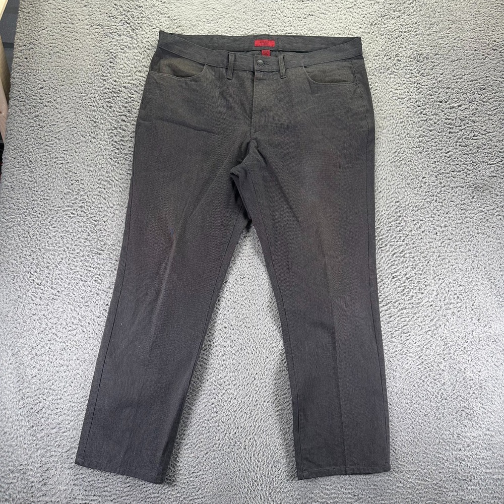 Alfani Pant Mens 38x30 Gray Cotton Golf Performance Straight Leg Sports Slim Fit